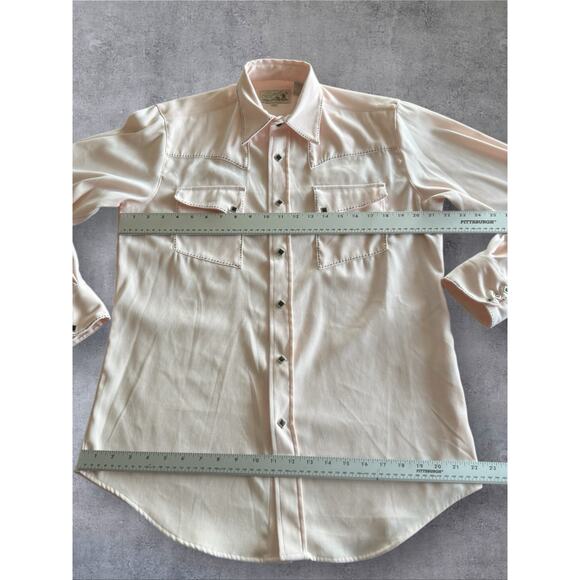 Vtg Roper Western Pearl Snap Shirt Men's Size Medium Pastel Pink Cowboy Wear - Picture 6 of 10